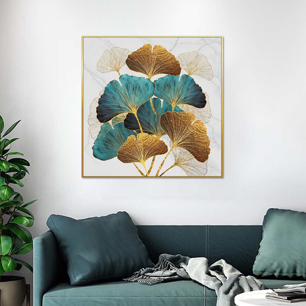 Golden Nordic Ginkgo Single Canvas Wall Painting