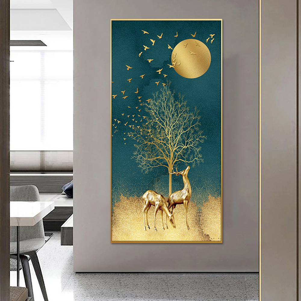 Moonlight Deer Serenity Single Canvas Wall Painting & art