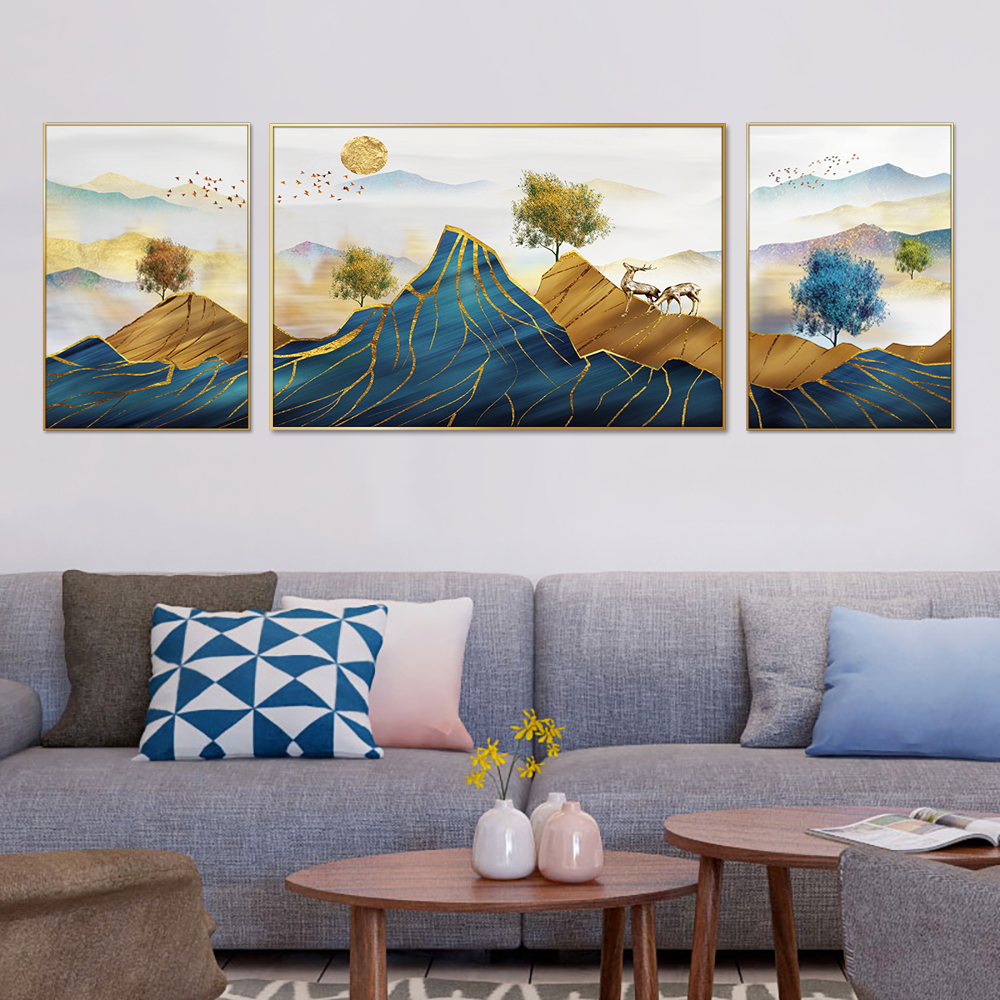 Prestige Mountain Symphony Set of 3 Canvas Wall Painting & Art