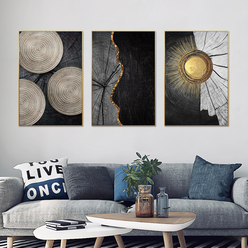Nordic Abstract Light Luxury Set of 3 Canvas Wall Painting & Art