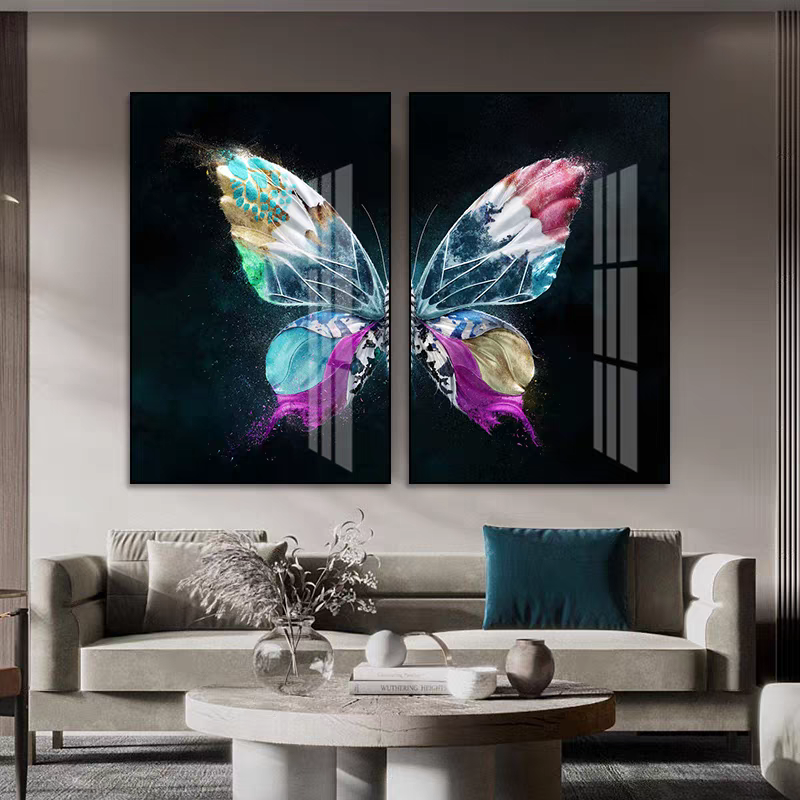 Wings of Wonder Set of 2 Crystal Glass Painting & Art