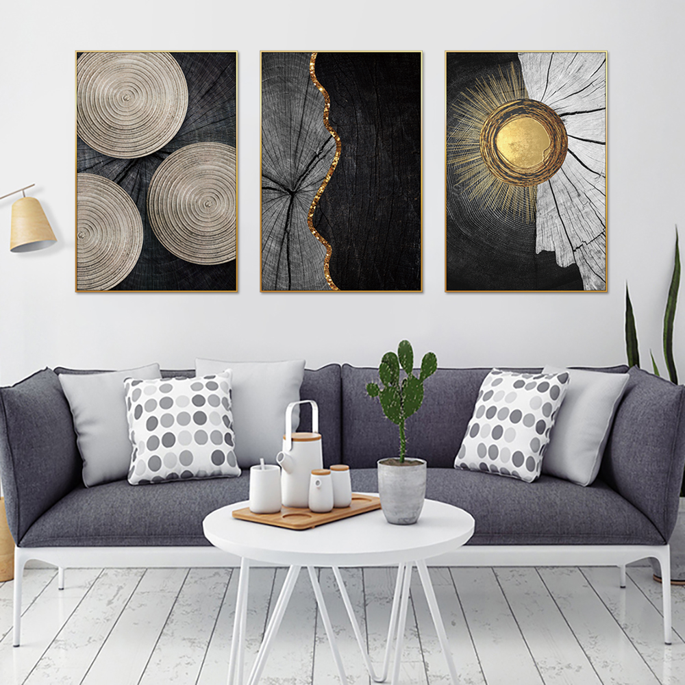 Nordic Abstract Light Luxury Set of 3 Canvas Wall Painting & Art