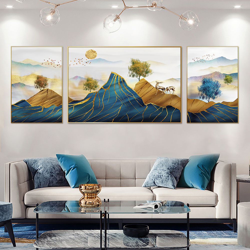 Prestige Mountain Symphony Set of 3 Canvas Wall Painting & Art