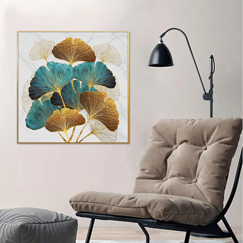 Golden Nordic Ginkgo Single Canvas Wall Painting