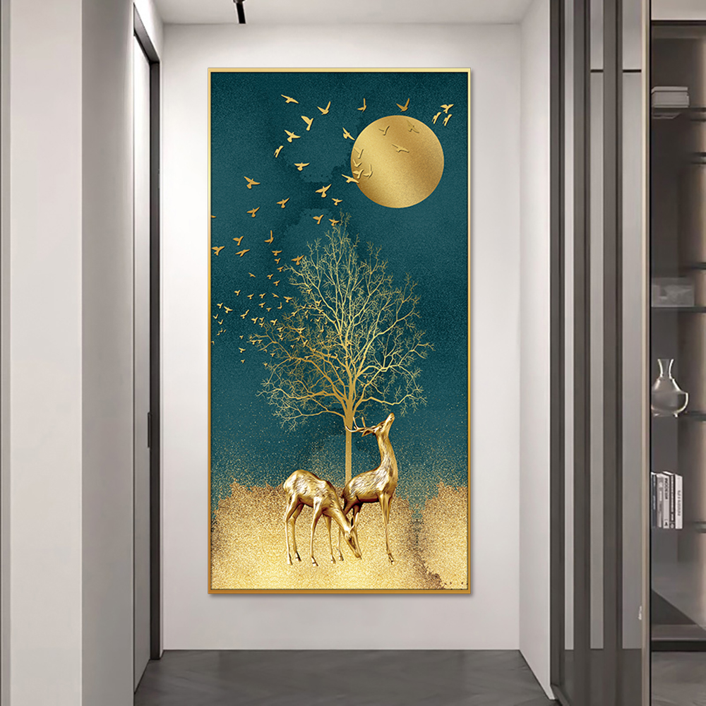 Moonlight Deer Serenity Single Canvas Wall Painting & art