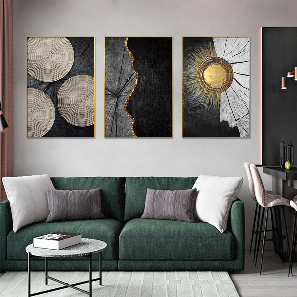 Nordic Abstract Light Luxury Set of 3 Canvas Wall Painting & Art