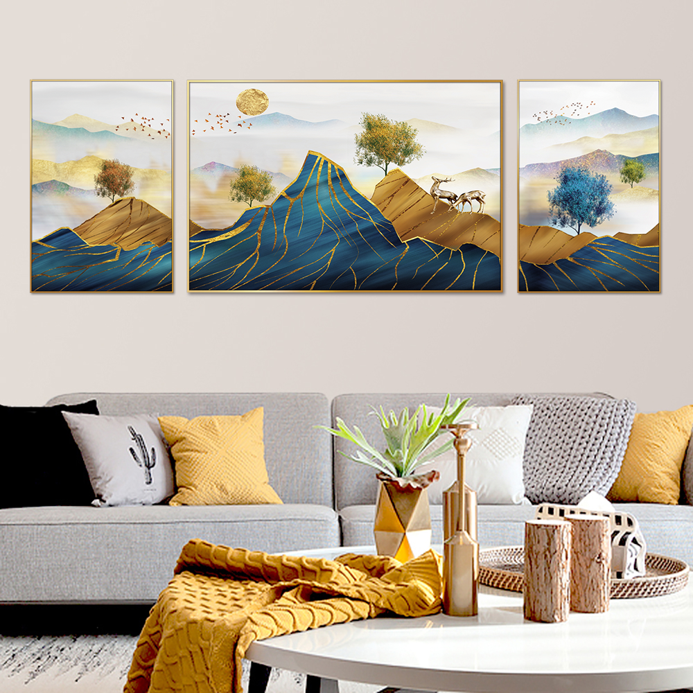 Prestige Mountain Symphony Set of 3 Canvas Wall Painting & Art