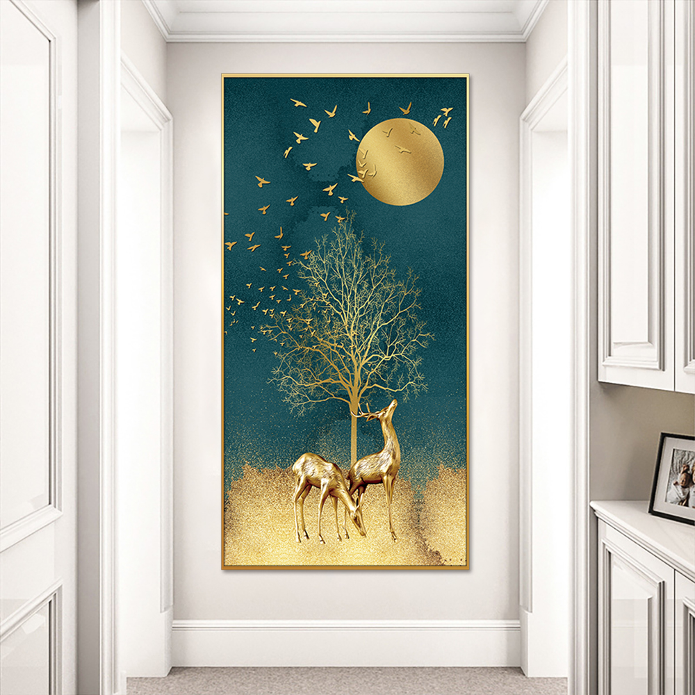 Moonlight Deer Serenity Single Canvas Wall Painting & art