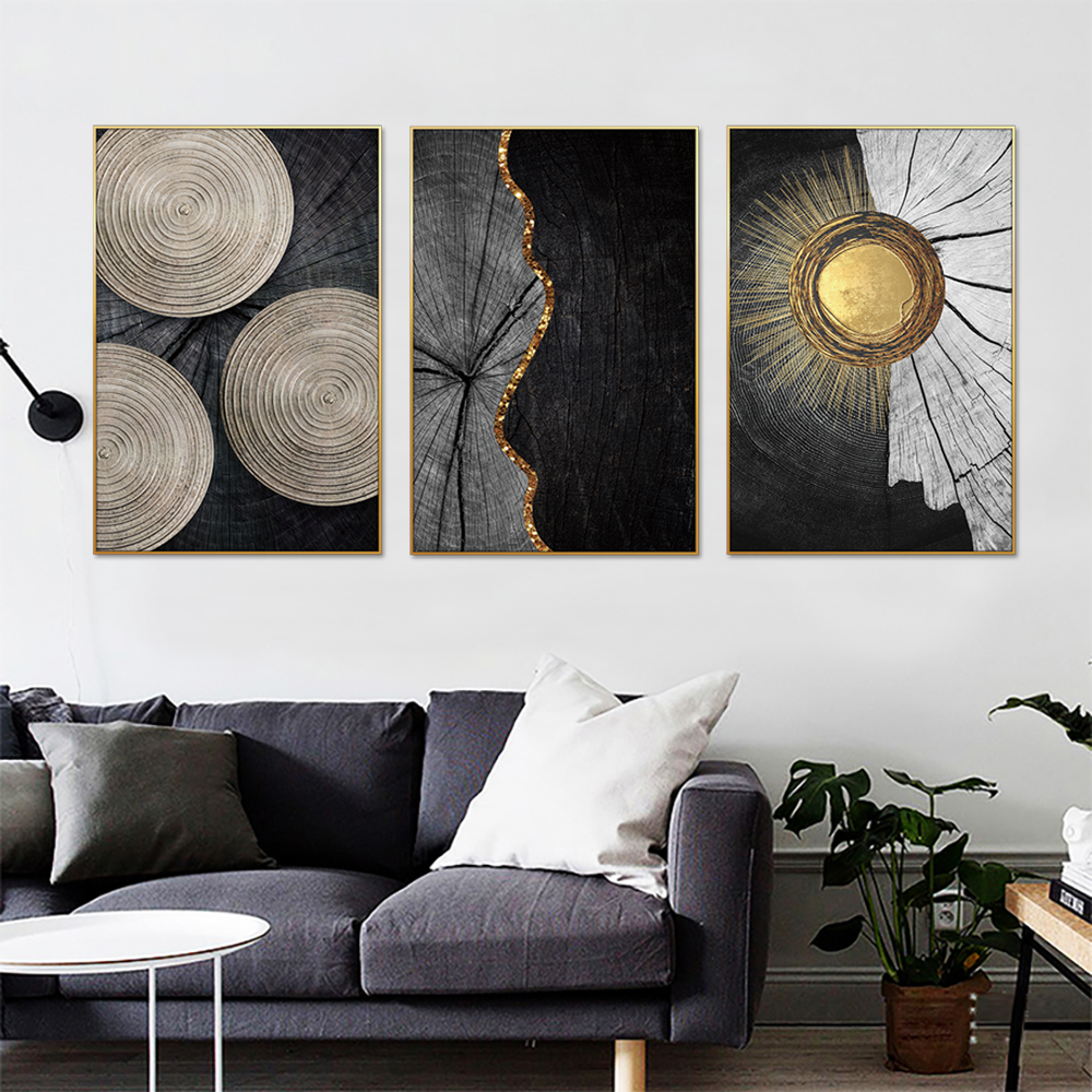 Nordic Abstract Light Luxury Set of 3 Canvas Wall Painting & Art