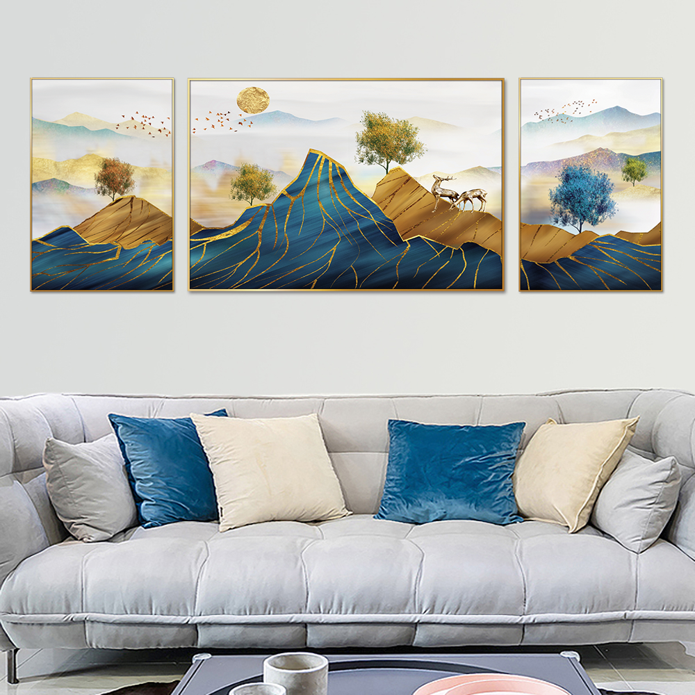 Prestige Mountain Symphony Set of 3 Canvas Wall Painting & Art