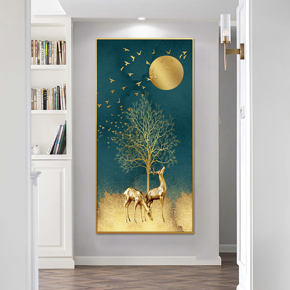 Moonlight Deer Serenity Single Canvas Wall Painting & art