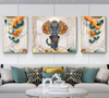 Royal Elephant of Udaipur Set of 3 Crystal Glass Painting & Art